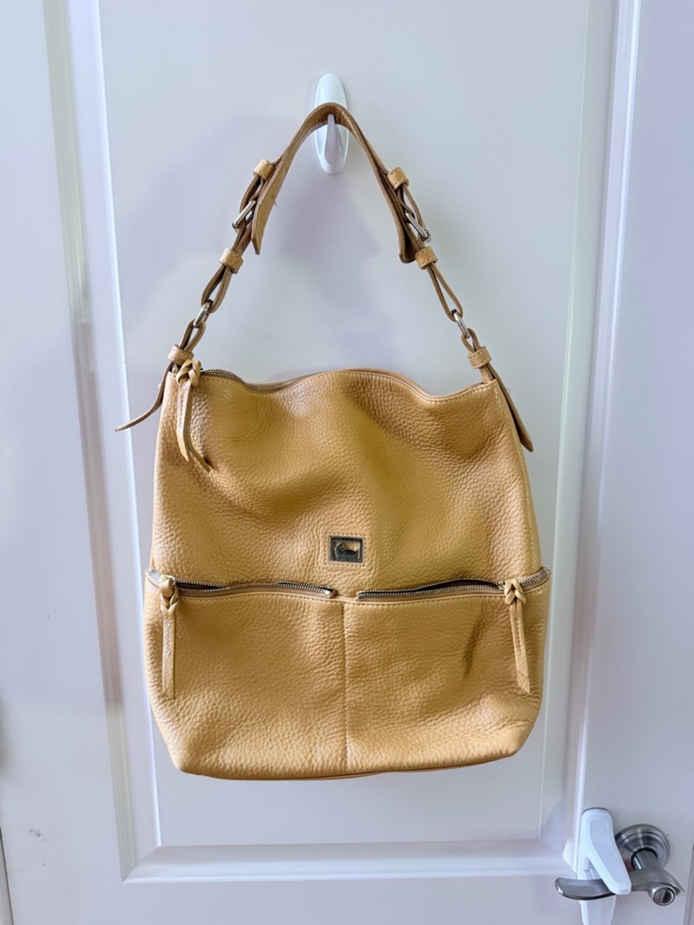 Dooney & Bourke Mustard Pebbled Leather Hobo